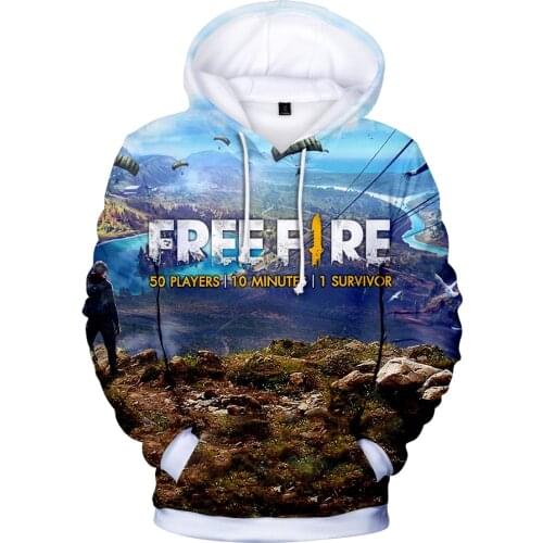 Free Fire 3D Print Hooded Sweatshirts Male/Female Fashion Long Sleeve Clothes Top Game Harajuku Free Fire Printed Kids Hoodies