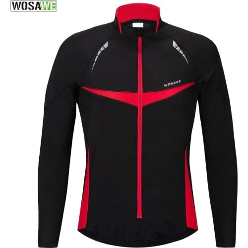 WOSAWE Cycling Jacket Spring/Autumn/Winter Bike Coat Tops Waterproof Reflective Warm Jacket MTB Bike Men Women Soft Shell Coat