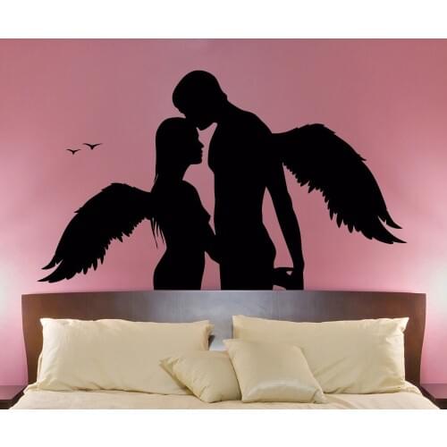 Los Angeles romantic couple hugging kissing vinyl wall stickers mural art home decoration fashion bedroom wall decals Y-3