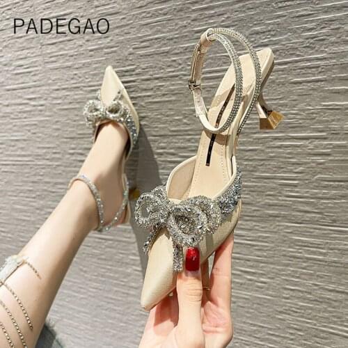 2021 Crystal Party Night Vintage Sandals for Women Sexy Club Womens Shoes Korean