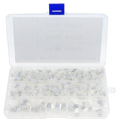 250PCS/BOX Waterproof Nylon Crimp Caps Terminal Connector Blocks Closed Line Cap PA66 Splice Terminals Wire Accessories
