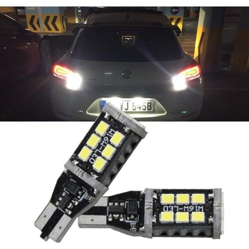 2x T15 W16W LED CANBUS 2835 Chip High Power Backup Reverse Light for VW Tiguan Sharan Scirocco Skoda Superb Car Light Source
