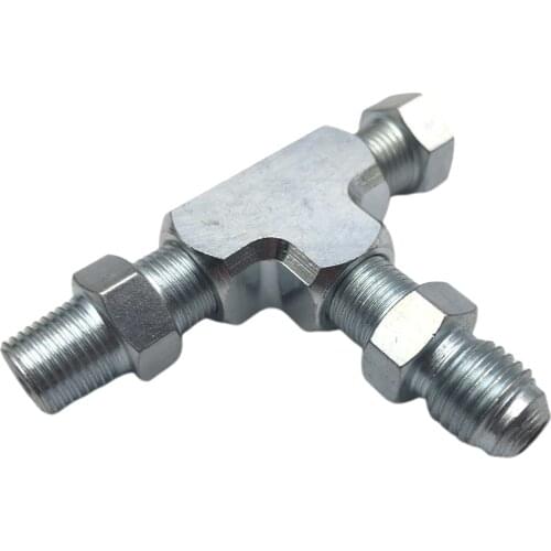 3 Way 4AN 1/8" NPT IFF Tee T Adapter Fitting Turbo Oil Feed Pressure Sensor