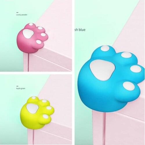 4PCS Anti-collision Angle Safety Corner Brackets Cartoon Cat Paw Protector Table Angle Strip Protection Silicone Edge Sealing
