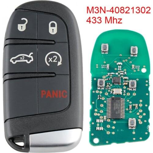 433MHz 5 Buttons Car Remote Key with 46 Chip M3N-40821302 Fit for Dodge Charger Journey Durango Chrysler 300 2011 2012 2013 2014