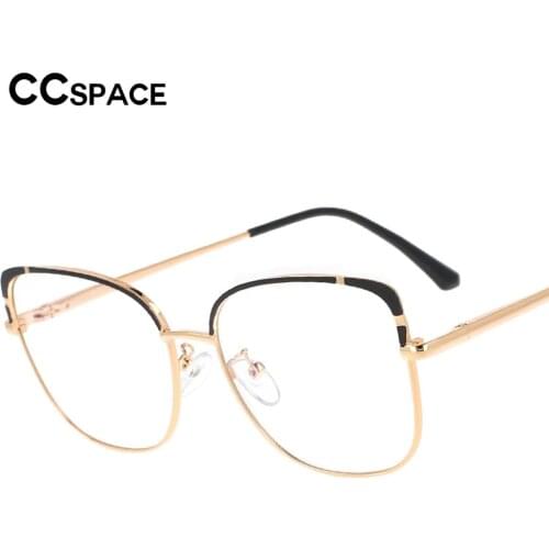 53370 Square Anti Blue Light Metal Optical Glasses Frames Spring Leg Women Tr90 Fashion Computer Eyeglasses