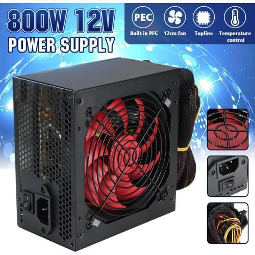 800W Multi-channel PC Power Supply with 12cm Fan Computer Power Supply for Intel AMD PC 12V ATX SLI PCI-E PC Gaming
