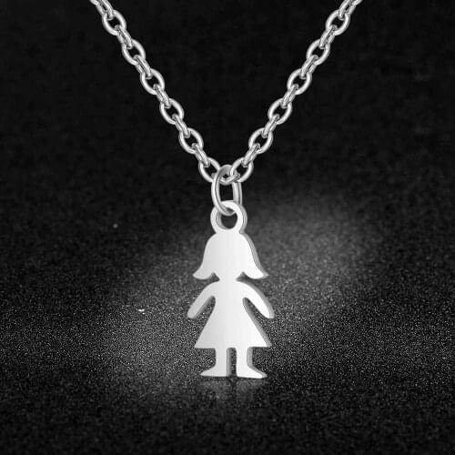 AAAAA Quality 100% Stainless Steel Girl Charm Necklace for Women Super Fashion Charm Jewelry Never Tarnish Jewelry Necklace