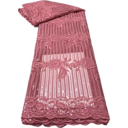 African Lace Fabric Sequins French Mesh Lace Fabric Dress Nigerian Mesh Lace Fabric For Wedding Party Lace Fabric