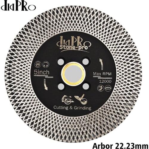 Diapro D125mm Diamond Turbo Saw Blade Granite Marble Cutting Disc With M14 Or 5/8"-11 Removable Flange For Grind and Cut Stone