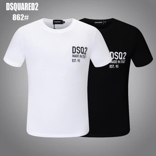 Authentic DSQUARED2 mens and womens print simple round short-sleeved street pure cotton authentic DSQ T-shirt 862