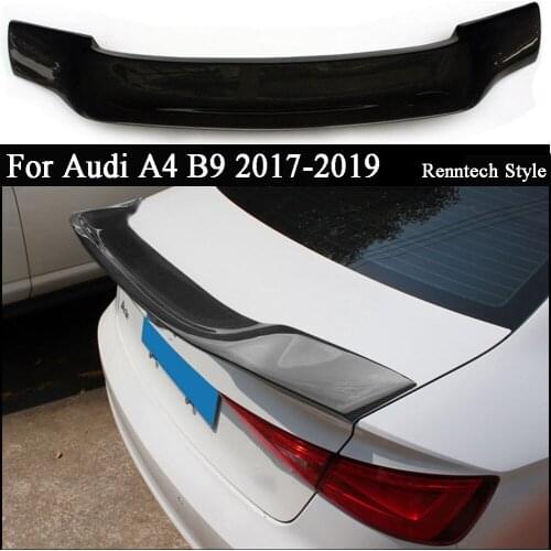Car Carbon Rear Trunk Spoiler Boot Wing For Audi A4 B9 2017 2018 2019