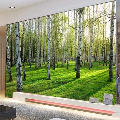 Birch Forest Mural Photo Wall Paper 3D Natural Scenery Wallpaper for Living Room Bedroom Sofa TV Background Wall Paper Roll
