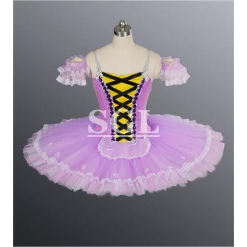 Free Shipping Women Classical Ballet Tutu Skirt Ballet Pancake For Stage Performance Lilac Fairy Offer Custom Service AT1080