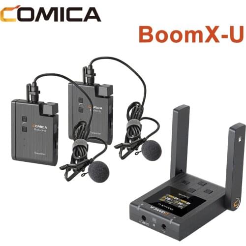 Comica BoomX-U Wireless Microphone Mini UHF Broadcast Mic TRS 3.5mm BoomX U1 U2 Mic for Cell Phone Camera DSLR