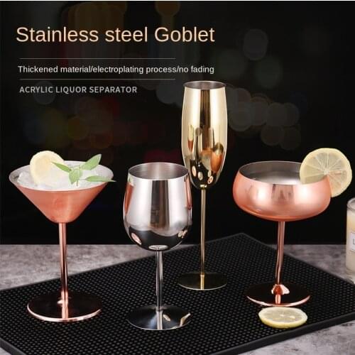 Stainless Steel Wine Glass Champagne Glass Martini Margarita Fruit Wine Goblet Plating Process Bar Party Cocktail Glass