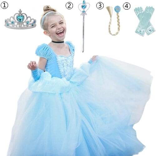 Girls Princess Costume For Kids Halloween Cosplay Party Dress Up Children Fancy 4 5 6 7 8 9 10 Year Carnival Disguise Clothes