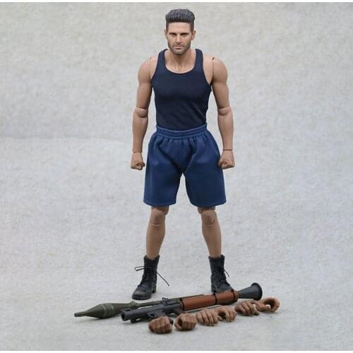 Tides Kingdom 1/6 Big Daddy Frank Grillo Figure Model 12'' Male Soldier Action Doll with Bazooka for Fans Collection