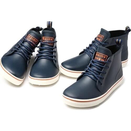 2021Rain Boots and Ankle Boots Mens Rubber Thick-soled Rain Boots Fashion Urban Waterproof Non-slip Rain Boots Women Rain Boots