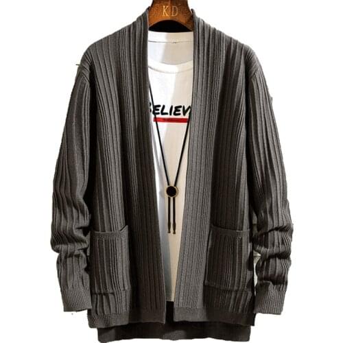 Autumn New Mens Cardigan Casual Warm Knitted Long Sleeve Solid Color Slim Fit Sweaters Comfy Winter Male Tops Coat Plus Size