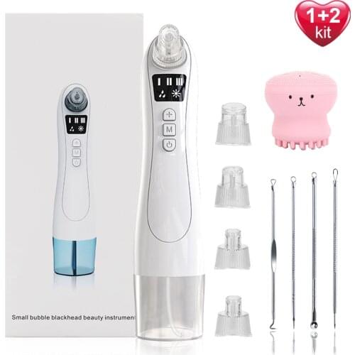 Electric Small Bubble Blackhead Remover USB Rechargeable Water Cycle Pore Acne Pimple Removal Vacuum Suction Facial Cleaner Tool