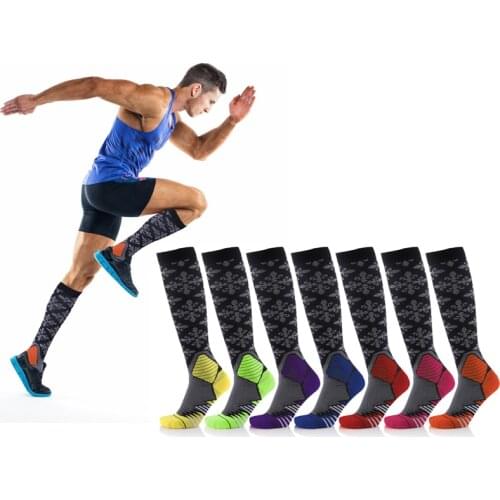 7 color Compression Socks Men & Women Fit For Running Nurses Flight Travel & Maternity Pregnancy Sport Socks Boost Stamina Socks