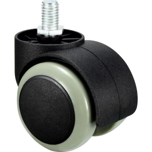 Uxcell Office Chair Casters Wheels 2 Inch PU Twin Wheel M10x14mm Threaded Stem Swivel Caster White Gray 4 Pcs