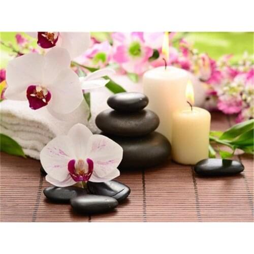 Orchid Flower Printed Fabric 11CT Cross-Stitch DIY Embroidery Full Kit DMC Threads Hobby Needlework Knitting Painting Design