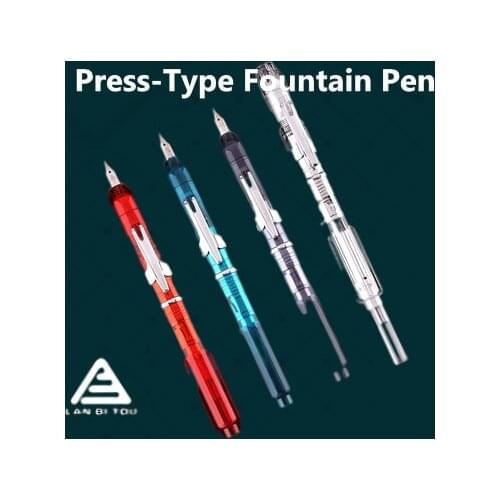 Unique Design Press-type Fountain Pen , Calligraphy Students Writing Pen 0.4mm