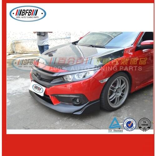 Suitable for 10 / 10 Generation Honda Civic Refit Pu Small Surround Back Carbon Fiber Front Lip Nudolu