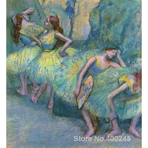 Hand painted Figure Paintings impressionist Ballet Dancers in the Wings Edgar Degas arts oil reproduction High quality