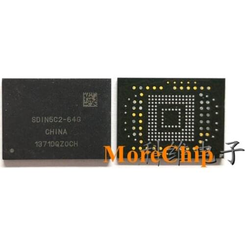 SDIN5C2-64G eMMC BGA169 NAND Flash IC 64GB Memory Store Chip 4.41 Verison Soldered Ball