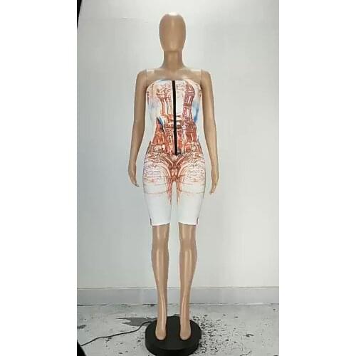 Custom Logo printing sexy two piece short set with tube top crop