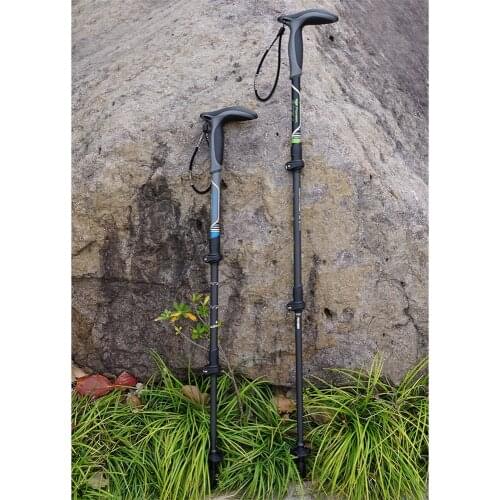 T Handle 3 Section Carbon Fiber Ultralight Walking Sticks For Travel Cane Folding Trekking Poles Walking Rod Hiking Crutches 1pc