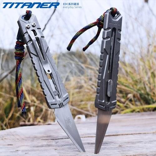 Titaner Titanium Alloy Utility Push-pull Knife Paper Cutting Knives EDC Tool