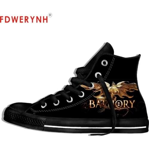 High Top Canvas Mens Casual Shoes Bathory Metal Music Rock Band Maker Fashion Lightweight Breathable Shoes For Women Men