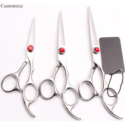 Customize logo japan 440c 5 5.5 6'' cut hair salon scissors cutting barber makas haircut scissor shears hairdressing scissors