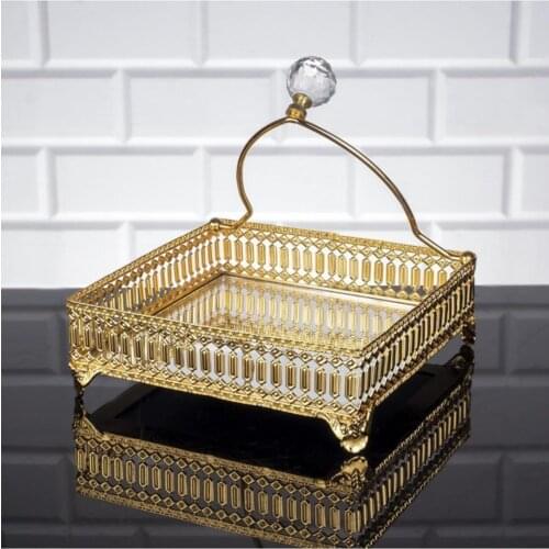 Pearl Look Cubic Zirconia Square Stylish Ductile Napkin Box Gold Color Napkin Does Not Fly-Quality Kitchen Supplies