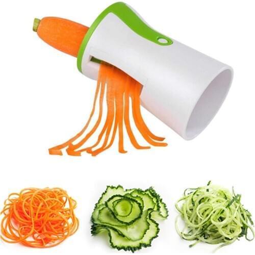 1pc Portable Spiral Funnel Vegetable Grater ABS+Stainless Steel Carrot Cucumber Slicer Chopper Vegetable Spiral Blade Cutter
