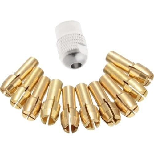 10Pcs 0.5-3.2mm Brass Drill Chuck Collet Bits 4.3mm Shank For Dremel Rotary Tool G08 Whosale&DropShip