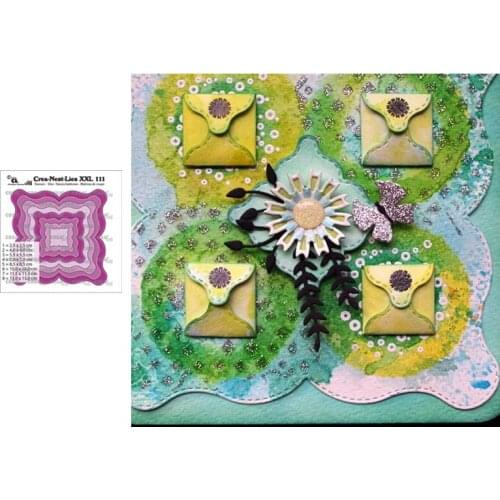 2021 New Arrival Wave Square Frame Metal Cutting Dies Craft Scrapbooking Handmade Tools Knife Mould Blade Punch Stencils Model