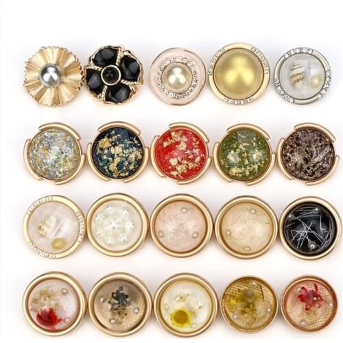 50 pieces 20-25mm High-end fashion metal oil-studded diamond inlaid buttons Mauni coat windbreaker high-footed hand-sewn buttons