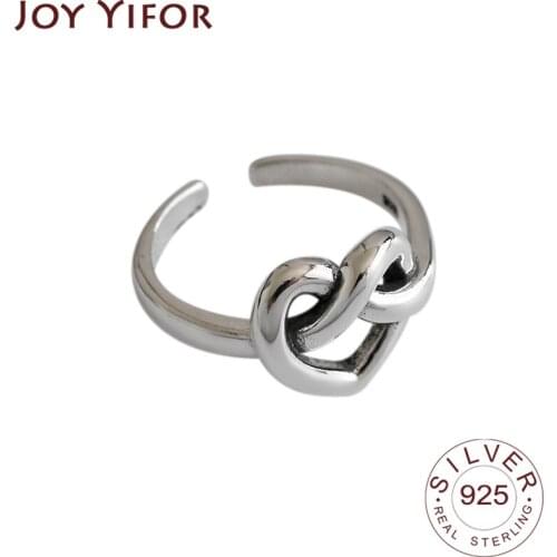 925 Sterling Silver Charming IrregularGeometric Rings For Women Men Matte Vintage Heart Party Gifts Accessories