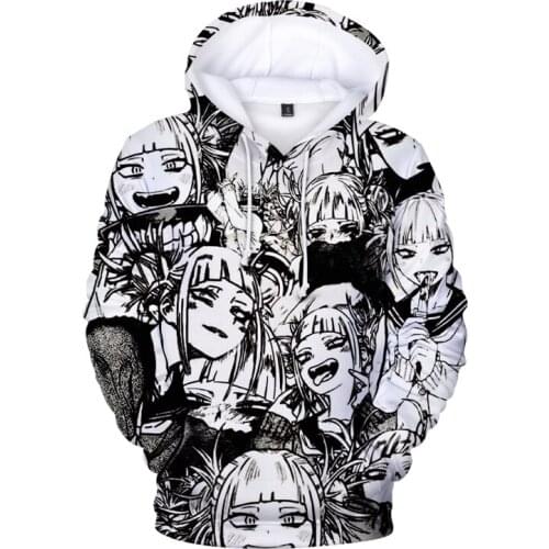 Anime My Hero Academia Toga Himiko 3d Hooded Hip Hop Streewear Anime No Hero Academia Thin Pullover Hoodie Tracksuit Oversized