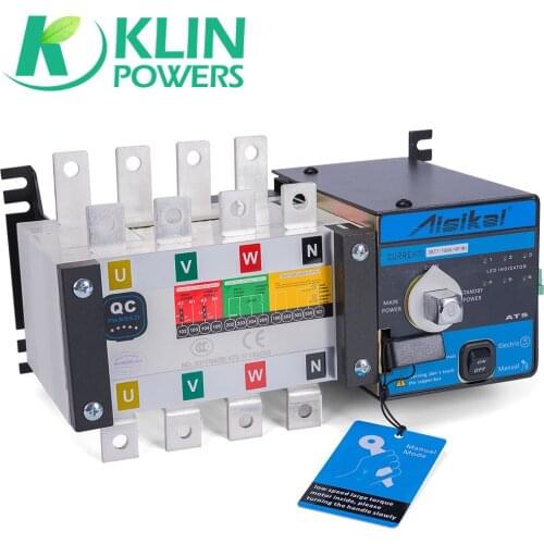 4P 160A ATS Dual Power Automatic Transfer Switch Diesel Generator Parts Electric Control Curcuit Breaker Single Three Phase AC