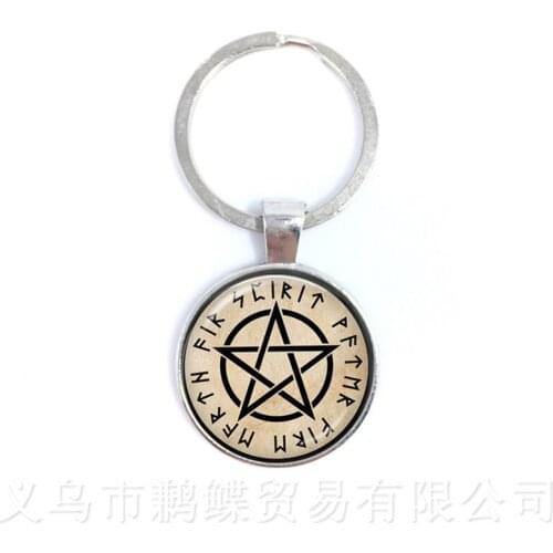 Tree Of Life Key Chains Pentacle Picture Glass Cabochon Jewelry Keyring Accessories For Men Women Children Gift