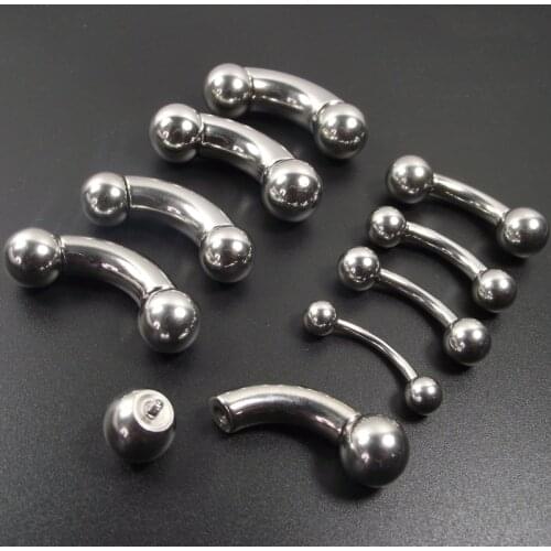 1 Piece Big Size Stainless Steel Captive Bead Hoop Ring Straight Barbell Rings PA Ring Nose Rings Body Piercing Jewelry