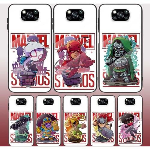 Marvel Hero Studios Tempered Glass Cover For Xiaomi POCO F3 F2 X3 NFC X2 M2 Pro Phone Case