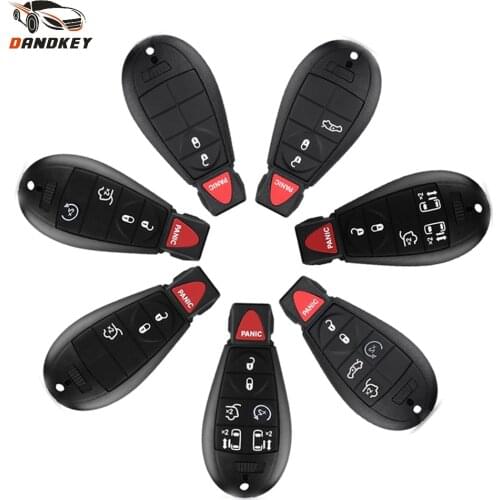 Dandkey Key Shell For Chrysler 300 Jeep Dodge Charger Magnum Challenger 2008 - 2015 Keyless Smart Remote Fob Key Case Cover