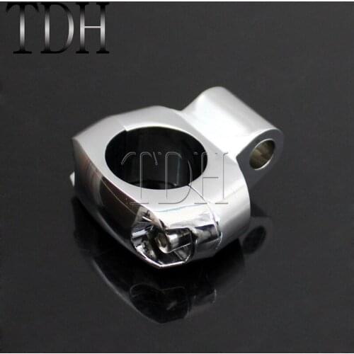25mm Handle Bar Mirror Mount Holder 1'' Motorcycle Rearview Mirror Stand Holder Clip Drink Clamp For Suzuki Honda Kawasaki BMW
